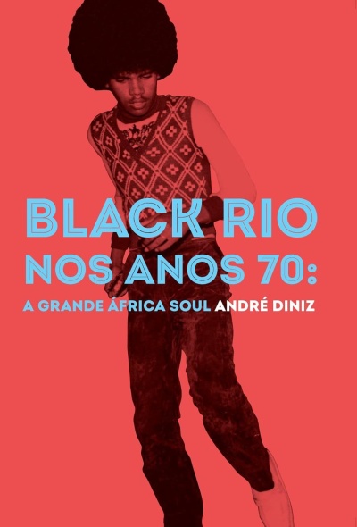 Capa de livro preto e vermelho com homem a dançar e texto em azul.