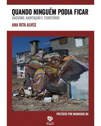 Capa de livro com texto e graffiti de figura humana em parede urbana degradada