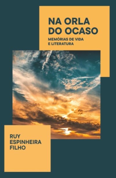 Capa de livro com título e autor, e imagem de céu ao pôr do sol
