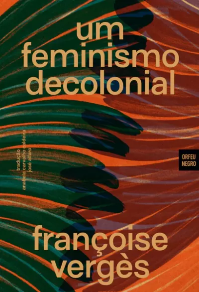 Capa de livro com folhas verdes e laranja e texto em amarelo