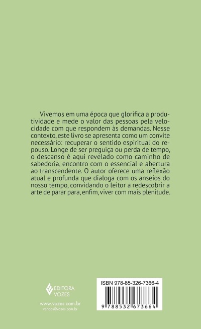 Contracapa de livro verde com texto explicativo, código de barras e informações da editora