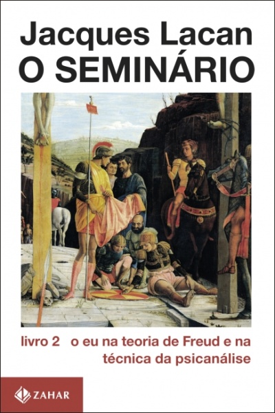 Capa do livro O SEMINÁRIO de Jacques Lacan com pintura renascentista e texto em português