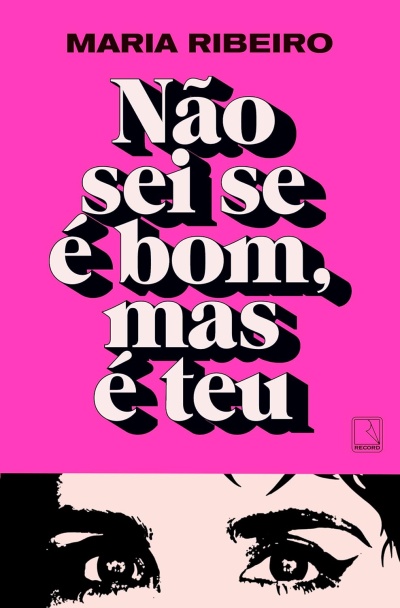 Capa de livro rosa com texto e olhos estilizados