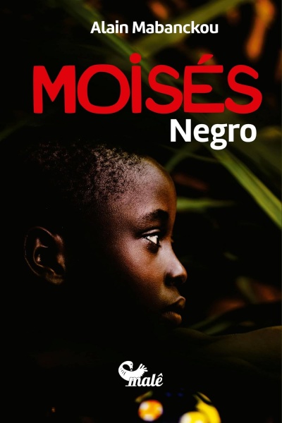 Capa de livro com foto do perfil de uma criança negra e texto do título MOISÉS Negro