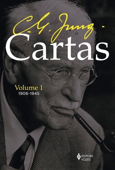 Capa do livro Cartas de C.G. Jung com foto a preto e branco de homem idoso com cachimbo.