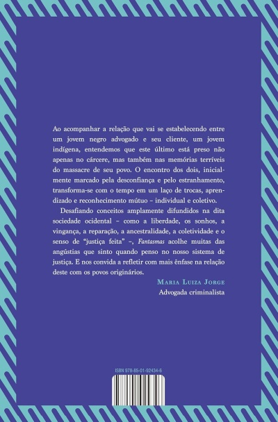 Capa traseira azul de livro com moldura verde e texto em português