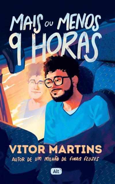 Capa de livro com jovem de óculos e título MAIS OU MENOS 9 HORAS