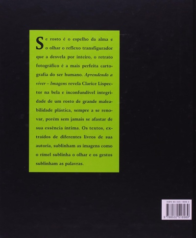 Capa traseira de livro preta com texto em fundo verde e código ISBN na parte inferior direita.