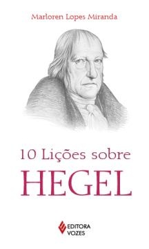 Capa do livro 10 Lições sobre Hegel, desenho a lápis de um homem idoso, título e autor em letras vermelhas
