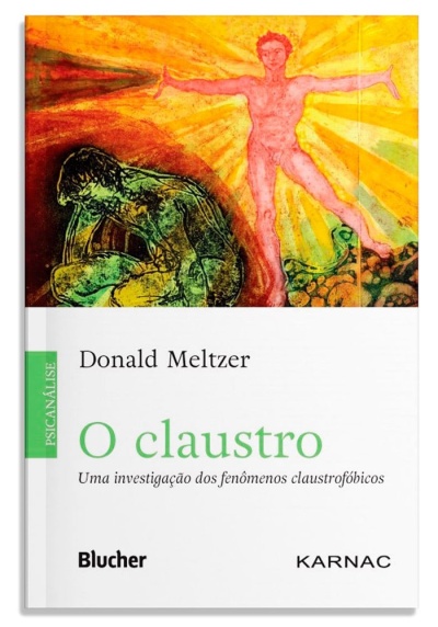 Capa de livro O claustro de Donald Meltzer com ilustração de duas figuras humanas coloridas