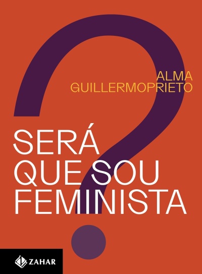 Capa de livro com fundo castanho e ponto de interrogação roxo, texto branco e amarelo, logótipo ZAHAR
