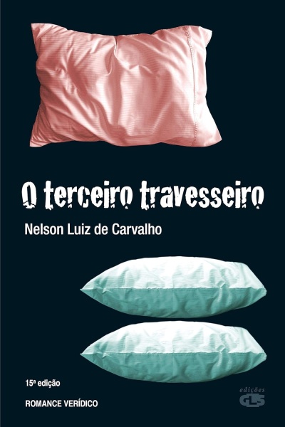 Capa de livro com três almofadas e texto em português