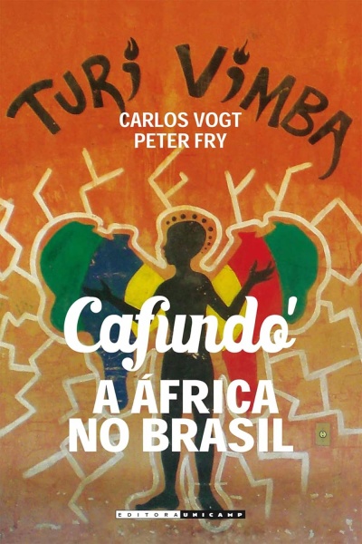 Capa de livro com silhueta negra de criança e texto CAFUNDÓ A ÁFRICA NO BRASIL