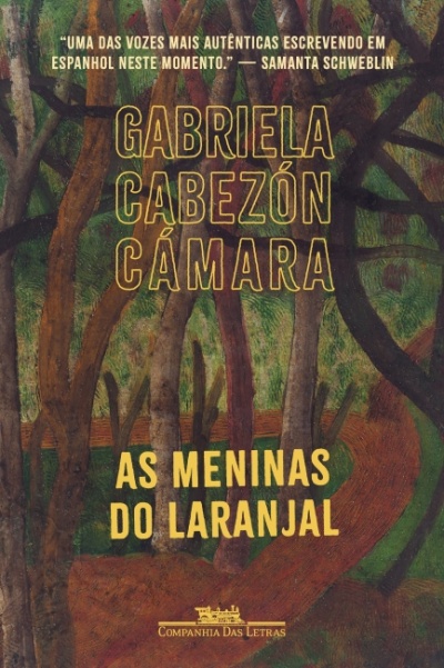 Capa de livro com árvores e texto em amarelo