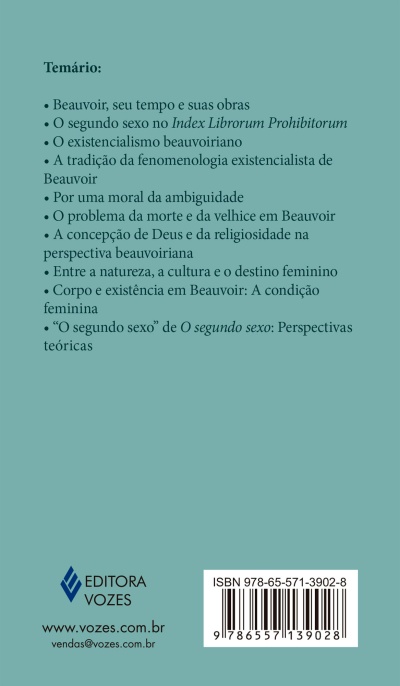 Parte traseira do livro com temário e detalhes da editora