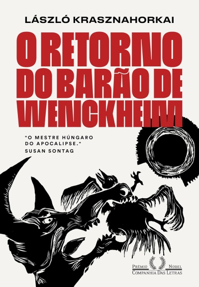 Capa de livro com título em vermelho e ilustração preta sobre fundo cinza claro.