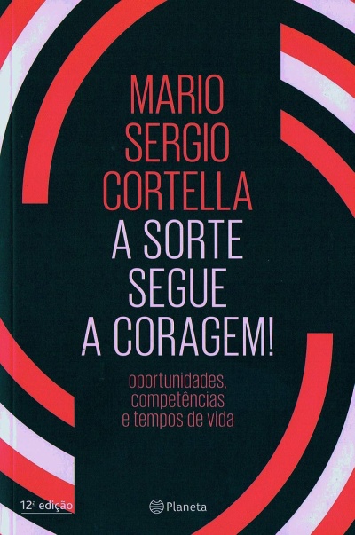 Capa de livro preto com texto em vermelho e rosa e detalhes geométricos em vermelho e branco