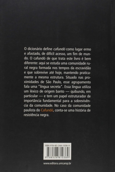 Capa preta de livro com texto em português e código de barras na parte inferior