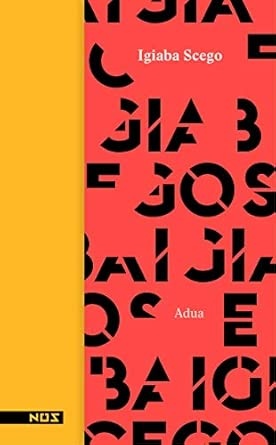 Livro com capa vermelha com letras pretas e texto branco Igiaba Scego Adua
