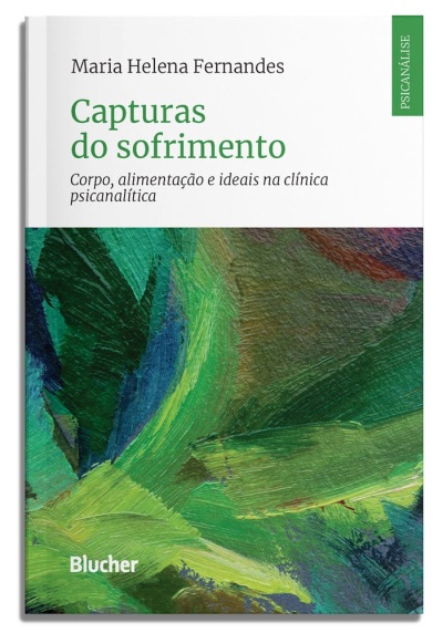 Capa do livro Capturas do sofrimento de Maria Helena Fernandes com pintura abstrata em verde