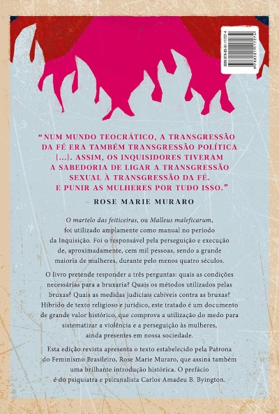 Contracapa de livro com texto em português e design em azul, vermelho e bege