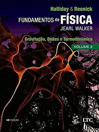 Capa de livro de Física com título e autores visíveis em várias cores sobre fundo escuro com padrões abstratos.