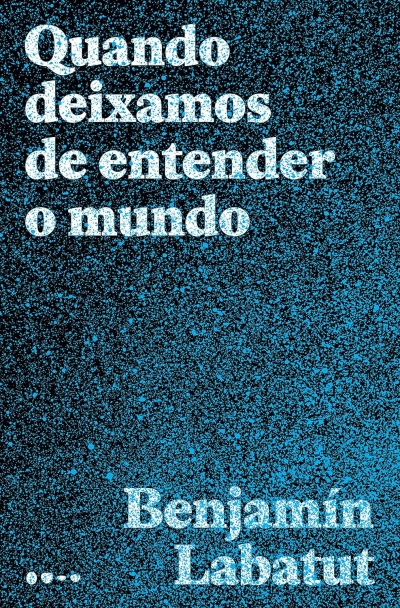 Capa de livro com padrão azul e texto branco com título e nome do autor