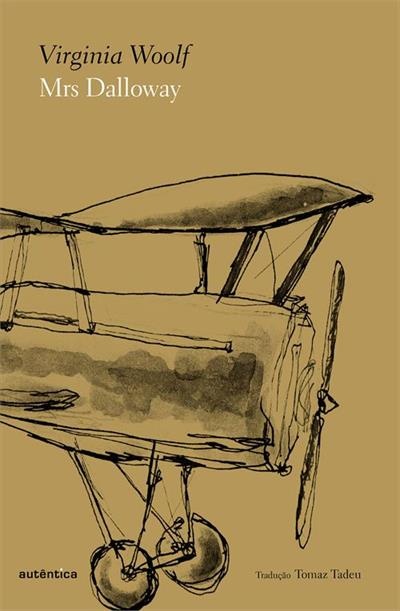 Capa do livro Mrs Dalloway de Virginia Woolf com desenho de avião antigo