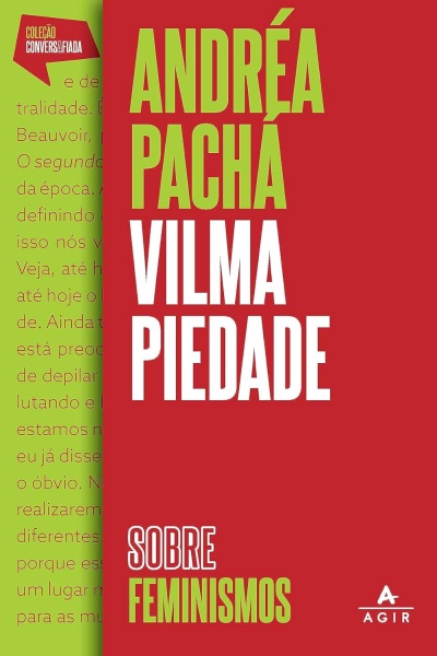 Capa de livro vermelha com texto em verde e branco