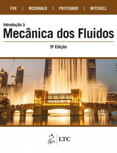 Capa do livro Introdução à Mecânica dos Fluidos, 9ª Edição, com imagem de fonte iluminada