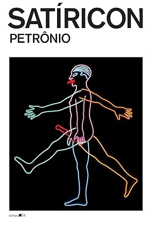Capa de livro Satírico com ilustração em néon de figura humana