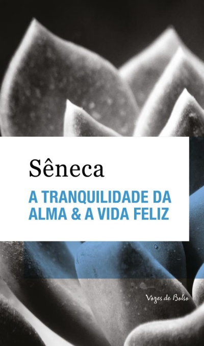 Capa de livro com pétalas desfocadas e texto do título em azul e preto