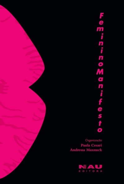Capa de livro preto com desenho rosa e texto em rosa