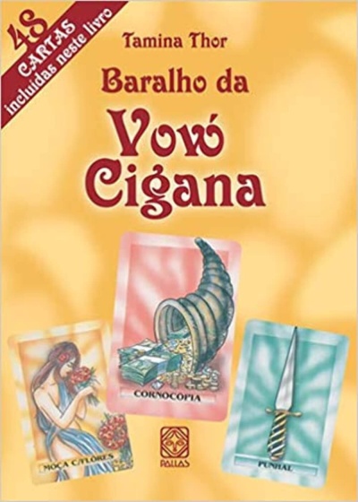 Capa de livro Baralho da Vovó Cigana com cartas de baralho ilustradas