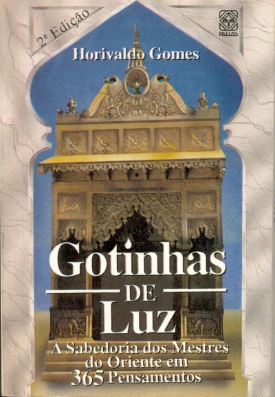 Capa do livro Gotinhas de Luz com imagem de portal dourado e texto do título e autor