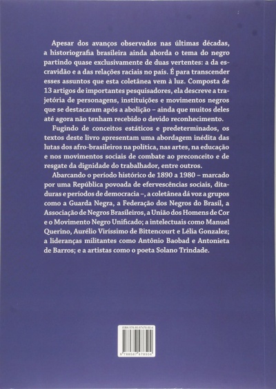 Capa traseira de livro azul com texto em português e código de barras