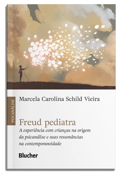 Capa de livro Freud pediatra com ilustração de pessoa segurando cordas com luzes brancas