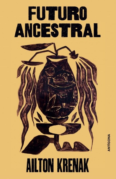Capa de livro amarelo com ilustração e texto preto