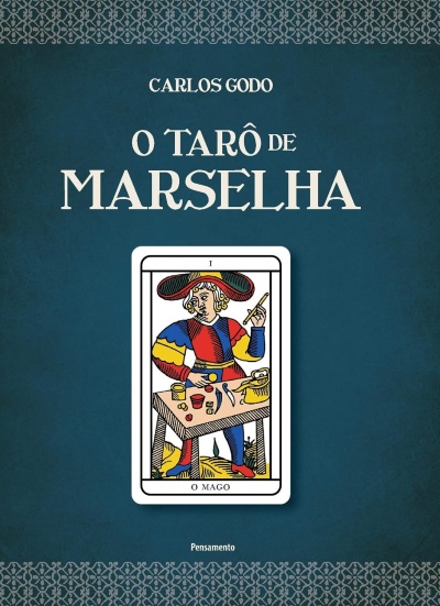 Capa do livro O Tarô de Marselha com carta O Mago colorida