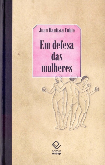 Capa de livro com título e ilustração de três mulheres nuas segurando frutos