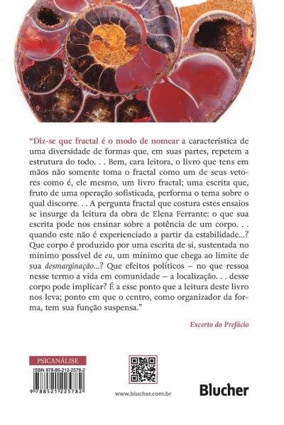 Capa traseira de livro com imagem de fósseis e texto em português