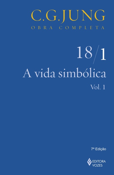 Capa azul de livro com texto amarelo e branco sobre C.G. Jung e obra completa