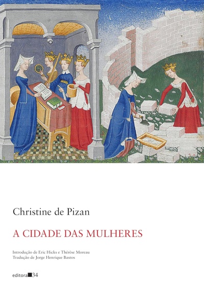 Capa do livro A CIDADE DAS MULHERES com ilustração medieval de mulheres com coroas e vestes coloridas.