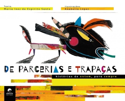 Capa de livro colorida com ilustração de animal estilizado e texto do título e autores