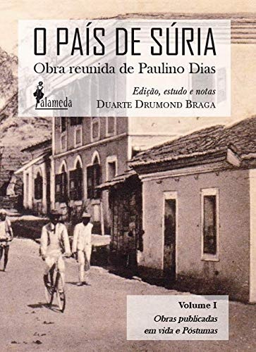 Capa de livro O PAÍS DE SÚRIA com fotografia em sépia de rua e pessoas