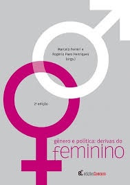 Capa de livro com símbolos de género feminino e masculino e títulos em roxo e preto