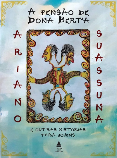 Capa de livro azul claro com ilustração colorida e texto em português