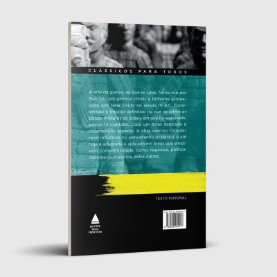 Contracapa de livro A arte da guerra com texto e código de barras