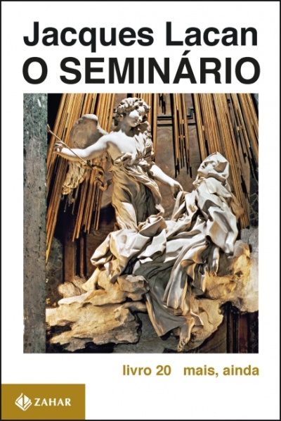 Capa do livro Jacques Lacan O SEMINÁRIO com estátua e texto