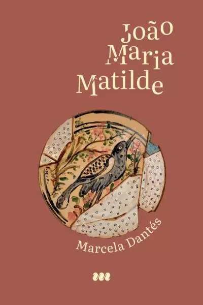 Capa de livro castanha com prato cerâmico partido e texto